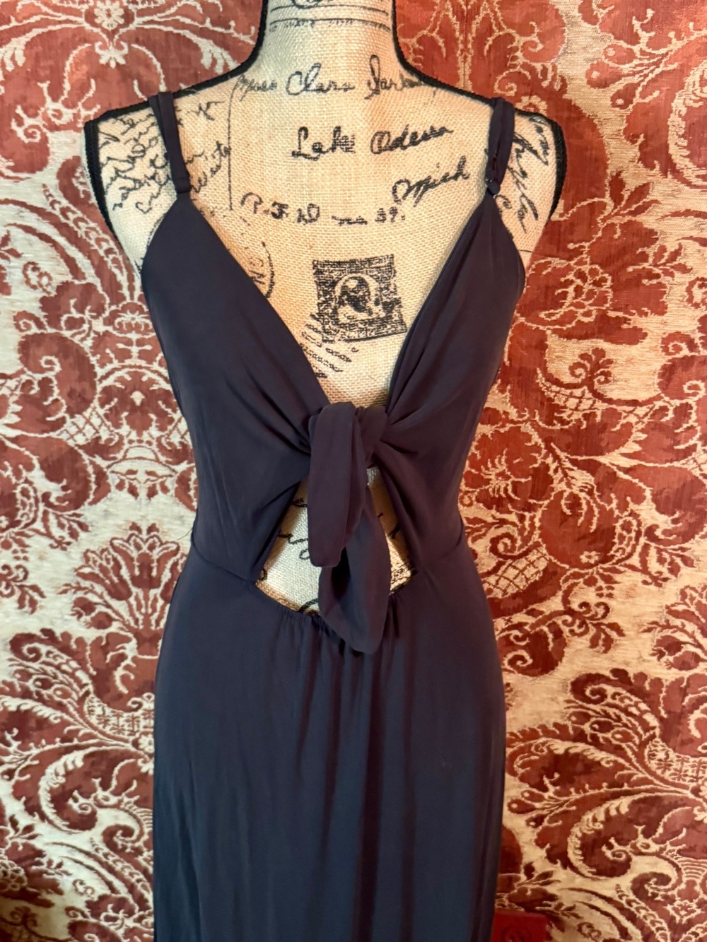 Eloquii Black Tie-Front Cutout Maxi Dress